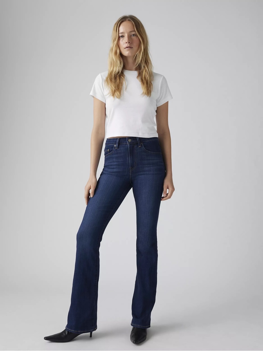 Levi's 726 High Rise Flare Dark Blue Bootcut Women's Jeans NWT